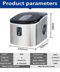 Heavy Duty Stainless Steel Ice Maker Churning Out Fifteen Kilograms Rapid Clear Ice For Compact Countertop Setup with ice parameters.