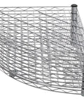 Built Like A Tank 6 Tier Metal Corner Wire Shelf With Waterproof Liners And Adjustable Leveling Feet Detachable Garage Storage Rack angled view showing chrome steel design.