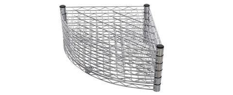 Built Like A Tank 6 Tier Metal Corner Wire Shelf With Waterproof Liners And Adjustable Leveling Feet Detachable Garage Storage Rack angled view showing chrome steel design.