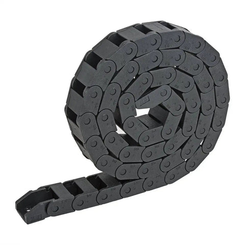 R18 10Mm By 15Mm Black Plastic Cable Wire Carrier Drag Chain 1M Length For CNC Machines Reinforced Nylon
