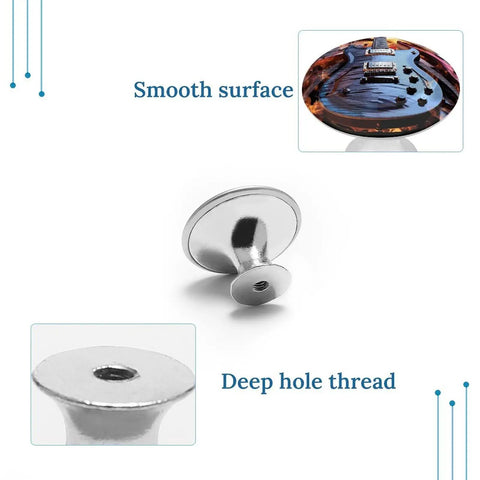 Upgrade Your Space With These Dang Good Quality Round Cabinet Knobs And Smooth Handles Built Tough From Solid Stainless Steel Featuring A Tight Grip And Sleek Look For Kitchen Drawers And Furniture Doors. Close-up of round stainless steel cabinet knob with smooth surface and deep hole thread.