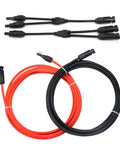 10 Ft 10 AWG Solar Extension Cable With Female And Male Connectors Plus Free Solar Y Adapter Kit for Home Boat and RV Panels