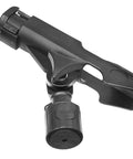 Upgrade 360 Degree Kayak Track Mounted Fishing Rod Holder With Rotating Base And Socket Tool Free Clamp Fits All Tracks UV Stabilized Fiberglass Reinforced Nylon Construction With 304 Screws Durable Marine Gear, angled view