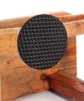 12 Pack Black Rubber Floor Pads With Adhesive Round Furniture Protectors for chairs, attached to wooden furniture to prevent scratches.