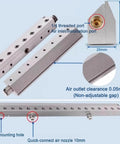 Heavy Duty Aluminum Air Knife Blower That Blasts Dust And Moisture Straight Off detailed image showing threaded ports and mounting holes.
