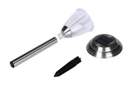 Components of Eight Pack Solar LED Outdoor Lights Stainless Steel Pathway And Landscape Lighting For Path Patio Yard Deck Driveway And Garden