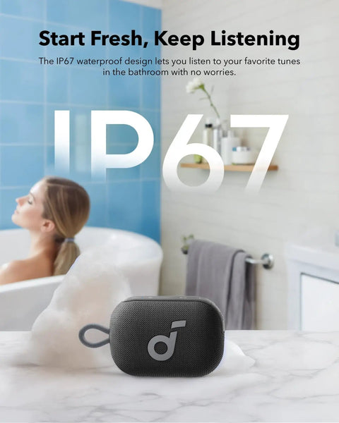 Dope Bluetooth Shower Speaker With IP67 Waterproof, Floats, And 20 Hours Of Playtime in bathroom setting