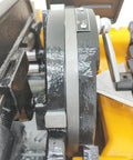 Close-up of Rock Solid Electric Pipe Threader Machine showing the threading die adjustment for 1/2 to 3 inch conduit.