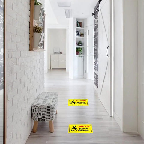 Top Pick Slippery When Wet Signs Heavy Duty Yellow Vinyl Floor Warning Decals No Sweat Peel And Stick Install Indoors Or Outdoors Pack Of Six To Keep Your Biz Safe And Slip Free Smooth Operator Safety Gear For Heavy Traffic Areas