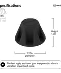 Speaker Isolation Feet 8 Pack 1.5 Inch Rubber Pads Non-Adhesive Anti-Vibration Bumpers dimensions and specifications