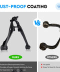 Comparison of Chevy Front Lower Passenger Side Control Arm Replacement For 2007 To 2015 Silverado Suburban Tahoe GMC Sierra Yukon XL Avalanche Escalade ESV EXT Heavy Duty Suspension Kit K620889 showing rust-proof coating vs. no paint option.