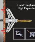 Heavy Duty Drywall Anchor Kit With Screws And Expansion Tubes Self Drilling Hollow Wall Anchors 300 Sets For Rock Solid Mounts in drywall