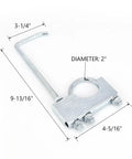 2 Inch Universal Exhaust Clamp With Heavy Duty Hanger For Auto And Truck Systems showing dimensions
