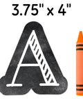 Solid Quality Chalkboard Letter Cutouts For Classroom Decor And Homeschool Projects Back To School Bulletin Board Wall Styling Vintage White On Black Straight Fire Educational Supplies That Truly Impress, 3.75" x 4" letter 'A' with crayon