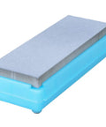 K0707 Whetstone Knife Sharpening Stone 1500 Grit Medium Blue With Plastic Case That Doubles As A Stable Sharpening Base
