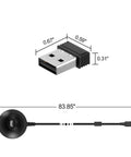 Ant Plus USB Dongle For Indoor Cycling Data Transmission Plug And Play Compatible With Bkool Wahoo TacX Zwift dimensions shown