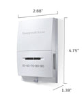 Heat Only Thermostat For Central Gas Or Oil Heating With Quiet Switching And Mercury Free Design, Two Wire Install, dimensions shown