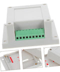 55A Compact ABS Electrical Distribution Enclosure For Control Panels with screw terminal block and rail mounting features.