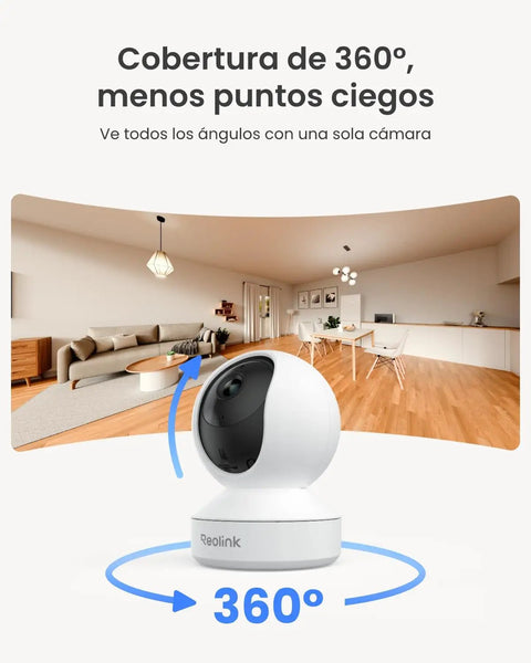 Outdoor Plug In Wi Fi Security Camera With 5MP HD Video And 3X Optical Zoom For Home Surveillance showing 360-degree view capability.