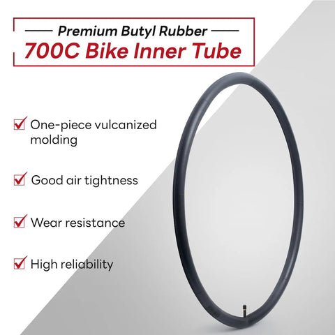 All Purpose 700X35C To 43C Bike Inner Tube With Schrader Valve Reliable Replacement For City Road Gravel Bikes Fits 700C Wheels Durable Easy Install Everyday Ride Ready