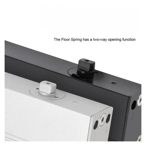 Upgrade Your Space With These Sick 360 Degree Rotary Pivot Hinges. Silver and black floor springs with two-way opening functions.