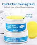 White Shoe Cleaner Cream With Built In Sponge For Quick Touch Ups, Multipurpose White Sneaker Cleaner For Leather Canvas And Rubber Soles