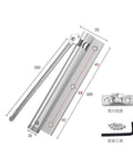 Heavy Duty Aluminum Door Closer With Adjustable Spring Mechanism Soft Close Action Easy Mounting dimensions and accessories