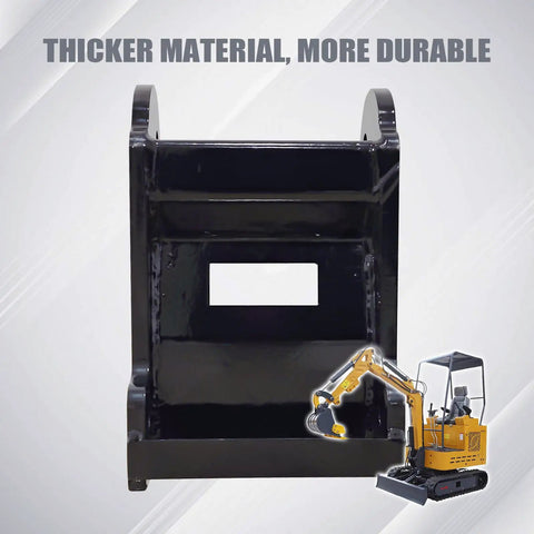 Front view of No Fuss Quick Connect Excavator Bucket Coupler Bracket For Easy Mounting On Bobcat E Series Mini Excavators with durable steel coating.