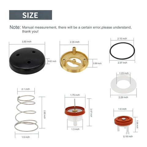 720 Series Pressure Vacuum Breaker Repair Kit and Bonnet Repair Kit for Zurn Wilkins One Half to Two Inch PVB Assemblies components