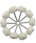 Pro Grade Mini Wool Polishing Brush Wheel Set For Drill Rotary Tools, 60 Pcs With 3mm Shank Buffing Heads, top view