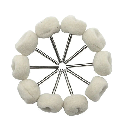 Pro Grade Mini Wool Polishing Brush Wheel Set For Drill Rotary Tools, 60 Pcs With 3mm Shank Buffing Heads, top view