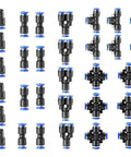 Get This Awesome 32 Piece Pneumatic Fittings Kit With Push To Connect Air Hose Connectors For Quick And Easy Setup On Your Precision Automation Gear Including Straight Elbow Tee Y Splitter Types Perfect For 4 6 8 And 10mm Tubing Hoses black brass push fit elbows tees splitters for air tubing