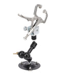 Adjustable Soldering Helper Third Hand Stand With Square Jaw Clamp, Handy Electronics Repair Aid For Stable Holding And Precise Soldering In Tight Spaces, Flexible Arm For Angles, A Real Pro Tool, black base and metal clamp
