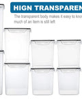 Large Tall Airtight Food Storage Set, 10 Pack Plastic Canisters for Kitchen and Pantry Organization, transparent and stackable.