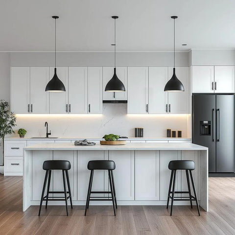 Modern kitchen with Stainless Steel Cabinet Handles With Three Inch Hole Spacing Drawer Pulls For Cabinets Dresser And Bathroom