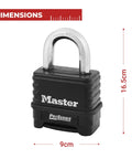 Heavy Duty 1178 Combination Padlock With Bottom Shackle In Black And Silver Weatherproof Security Lock dimensions 9x16.5cm