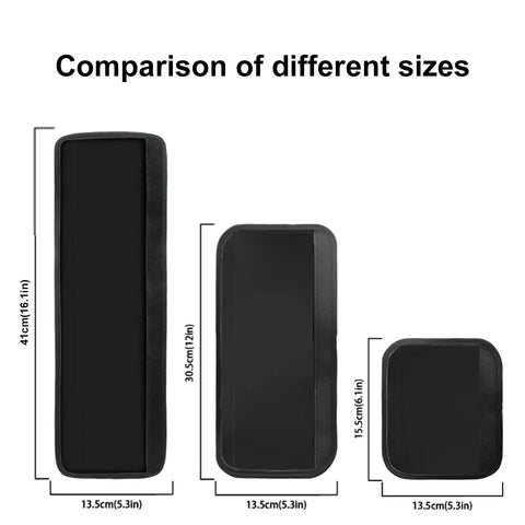 Size comparison of Sunflower Print Refrigerator Door Handle Covers Set of 6, Three Sizes, Anti Skid Appliance Handle Protectors.