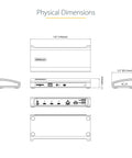 Workhorse Thunderbolt 4 Docking Station Pumping Out 96W Fast Charge dimensions diagram, showing 7.6" x 3.3" x 1.1" sizes.