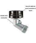 Heavy Duty 45 Degree Metal Garden Hose Elbow Connector With Swivel Fit No Fuss Corrosion-Proof Hose Adapter For Spigots And Faucets Easy Attach Gooseneck Extender Compatible For Smooth Water Flow, 45° metal elbow with swivel