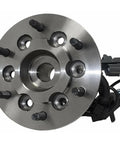Wheel Hub And Bearing Assembly With Front Right Passenger Side ABS Sensor Polished Protected Steel 6 Lug 4WD Replacement