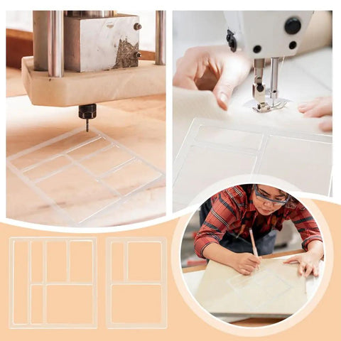 Knockout Acrylic Valet Tray Router Templates With Three And Six Pockets For Smooth Woodworking and Quick Inlay Work No Sweat Setup Guarantees A Tight Fit Every Single Time being used for precise routing.