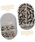 Grease Fitting Assortment Kit 10 Piece Set With Straight And Angled Nipples For Machines And Vehicles in storage box
