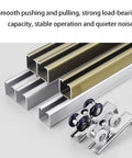 Heavy Duty Sliding Door Track Kit With Aluminum Alloy Double Track Rails And Roller Set for wardrobes, barns, garage doors