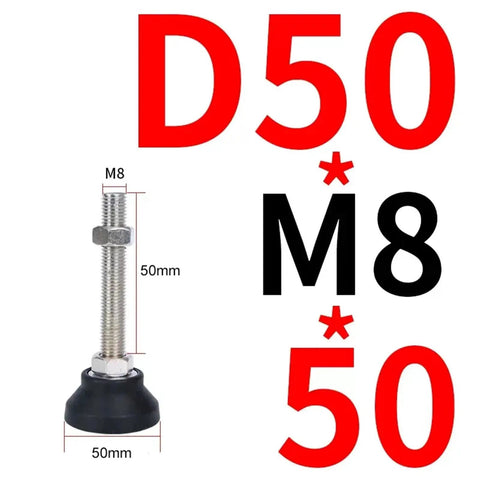 Heavy Duty Thread Leveling Feet 12 Pack Adjustable Furniture Glide Pads With Swivel Base Articulating Legs For Wobbly Tables And Gear Straighten Your Setup Quick M8 Screw Mount showing dimensions and design.
