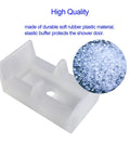 Clear Framed Sliding Shower Door Bumpers 2 Pack With Screws Elastic Plastic Rubber Stoppers For 1-3/8 Inch Frame Glass Shower Enclosures