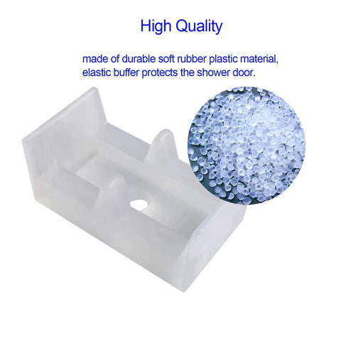 Clear Framed Sliding Shower Door Bumpers 2 Pack With Screws Elastic Plastic Rubber Stoppers For 1-3/8 Inch Frame Glass Shower Enclosures