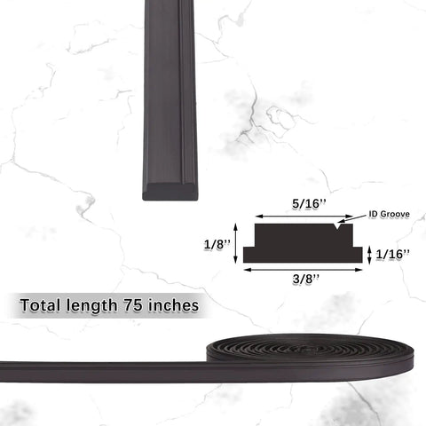 75 Inch Flexible Magnetic Shower Door Seal Strip For Framed And Semi Framed Glass Doors Replacement Magnetic Strip Easy Cut Black Roll