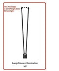 Diagram showing lighting patterns of Waypoint 550 Lumen LED Pistol Grip Spotlight With 12V DC Power Cord Three Modes High Low Emergency Signal.