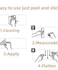Steps to apply White Wood Grain Peel And Stick Wallpaper 15.7 In By 118 In Waterproof Vinyl with cleaning, measuring, applying, flattening