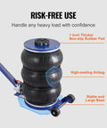 Shop Pro 5 Ton Air Bag Jack For Cars And Trucks, triple black air bags with thick rubber pad and large stable base.